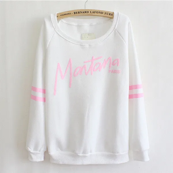 Women Girl Sweatshirt Fleece Hoodies Crewneck Sports Loose Casual Tops shirts